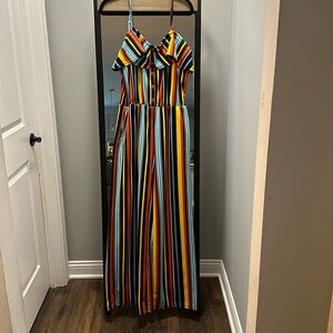 Wide LED Striped Jumpsuit XL
